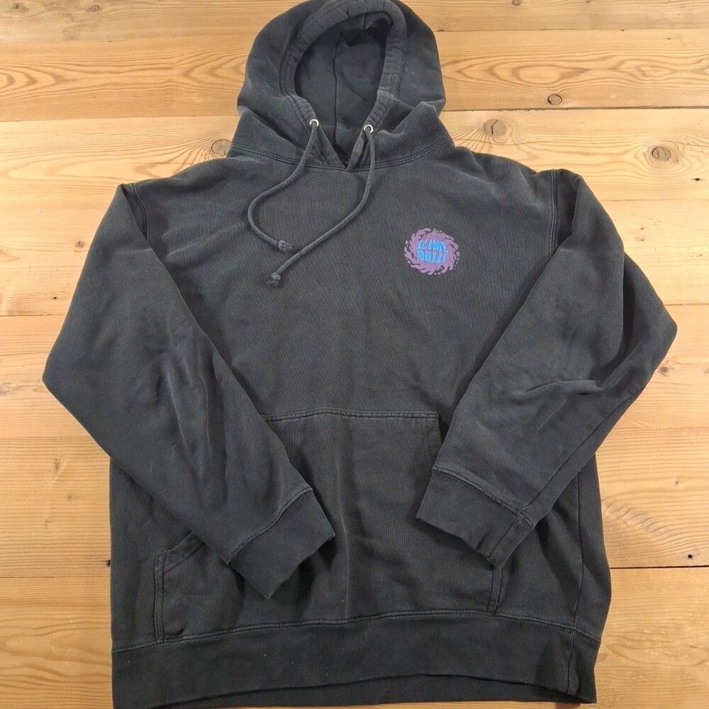 Santa Cruz Slime Balls Hoodie Mens Medium Black Graveyard Hand